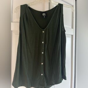 Hunter green sleeveless blouse